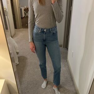 PAIGE Light Blue Straight Leg Jeans